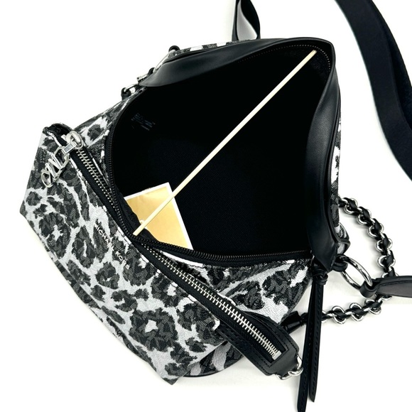 Michael Kors Medium Slater Sling Pack Chain Messenger Crossbody Bag Black Multi - Picture 6 of 11